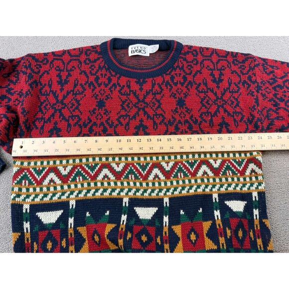 Vintage Trend Basics Men XLT Multi Geometric Aztec Korea Made Acrylic Knit - Picture 5 of 7